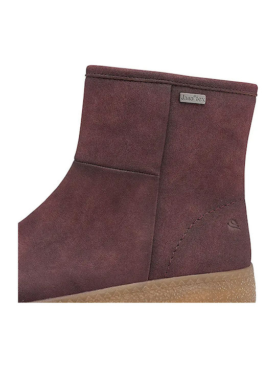 Damen-Lederstiefeletten in Bordeaux