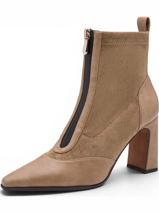 Damen Stiefeletten Beige