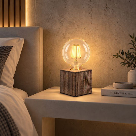 Elvhx Dekorative Lampe mit Fassung für E27 Lampe Braun
