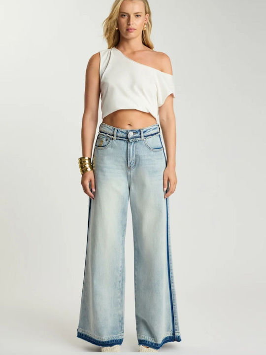 Pantaloni Jeans de Damă cu Croială Wide