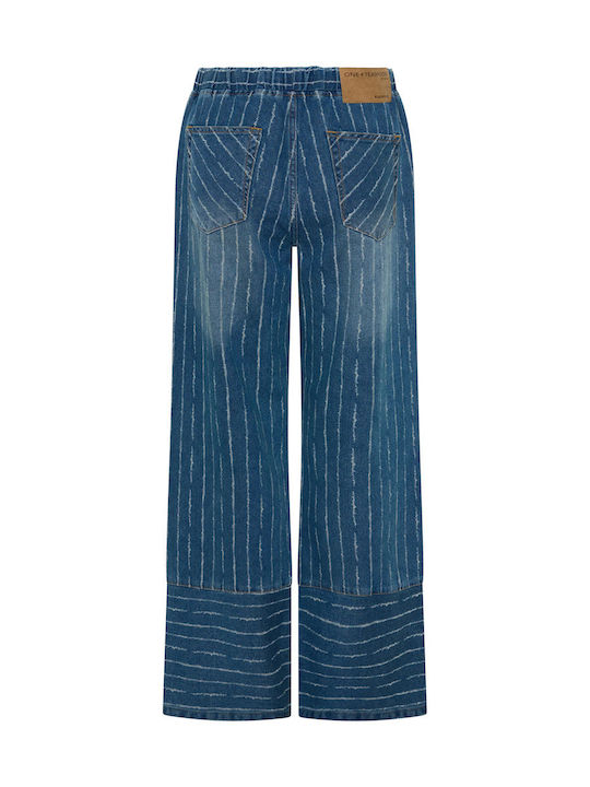 Waist Pantaloni Jeans pentru Femei cu Croială Relaxed