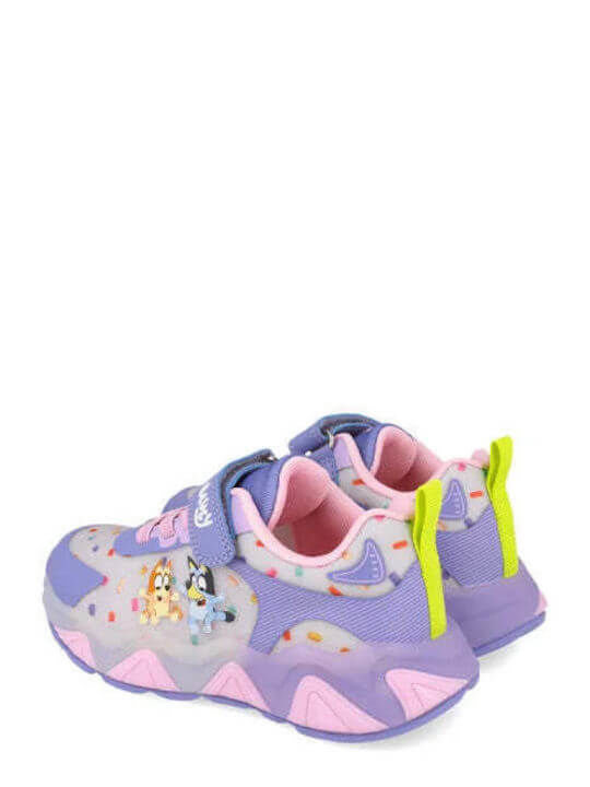 Kids Sneakers with Hoop & Loop Closure & Lights Lilac