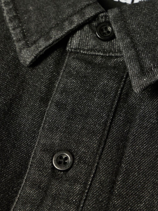 Carson Langärmeliges Denim-Hemd Schwarz