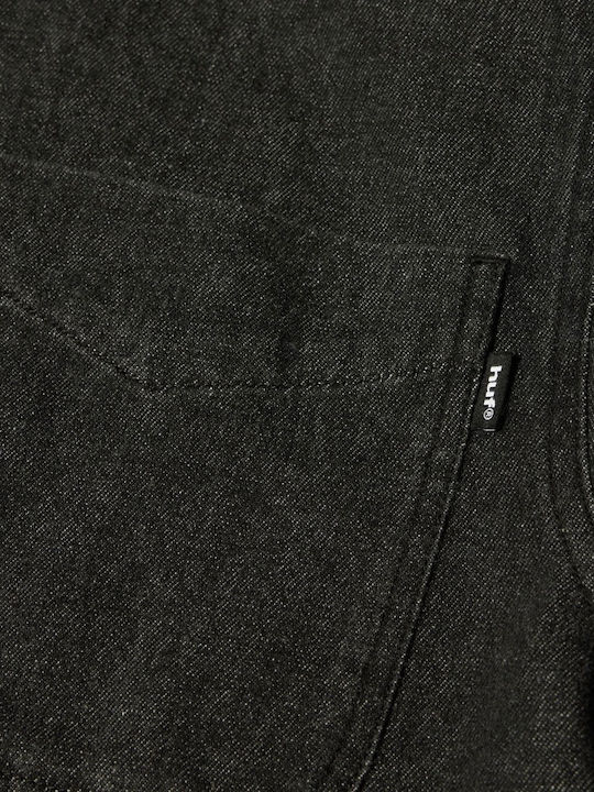 Carson Langärmeliges Denim-Hemd Schwarz