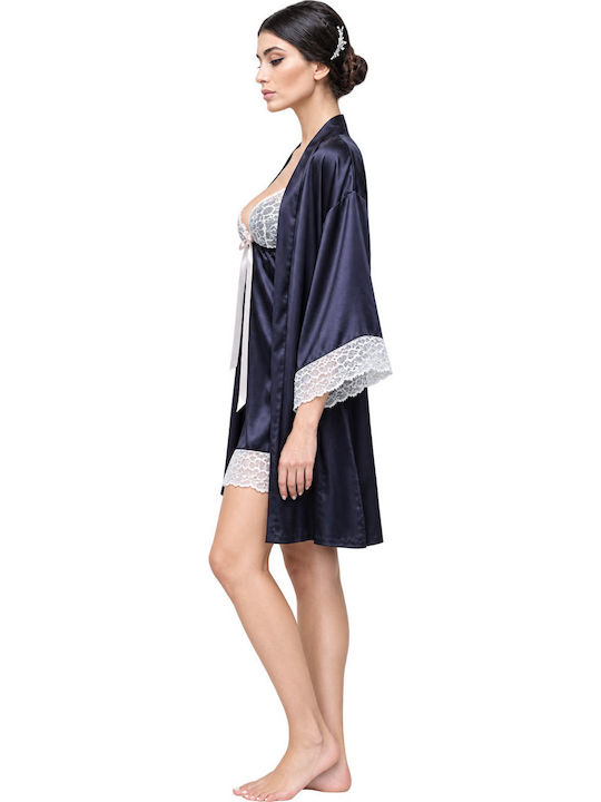 Miss Rosy Winter Women's Pyjama Set Navy Blue