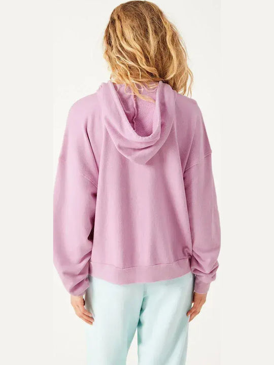 Lange Damen-Strickjacke mit Reißverschluss Pink