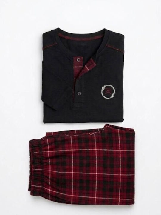 Soccus Χειμερινή Καρό Ανδρική Πιτζάμα Red/black Soccus Χειμερινή Καρό Ανδρική Πιτζάμα Red/black