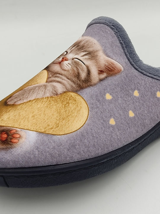 Winter Women's Slippers Animals Purple