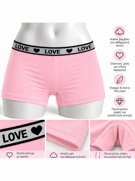 Roza Underwear Kids’ Boxer Briefs Light Pink
