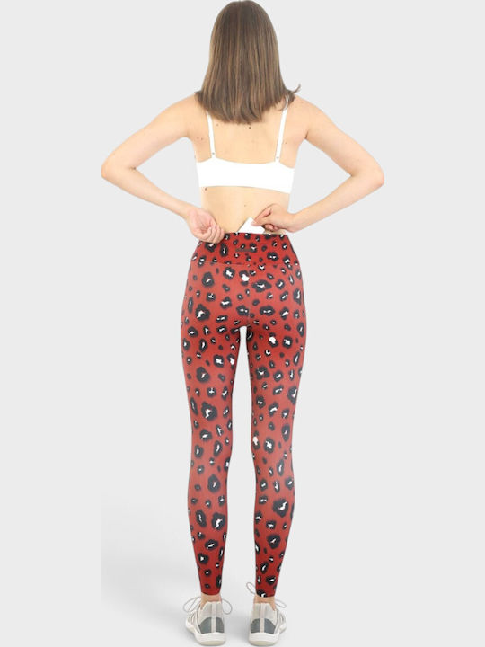 Training Women's High-Waisted Leggings Leo Orange