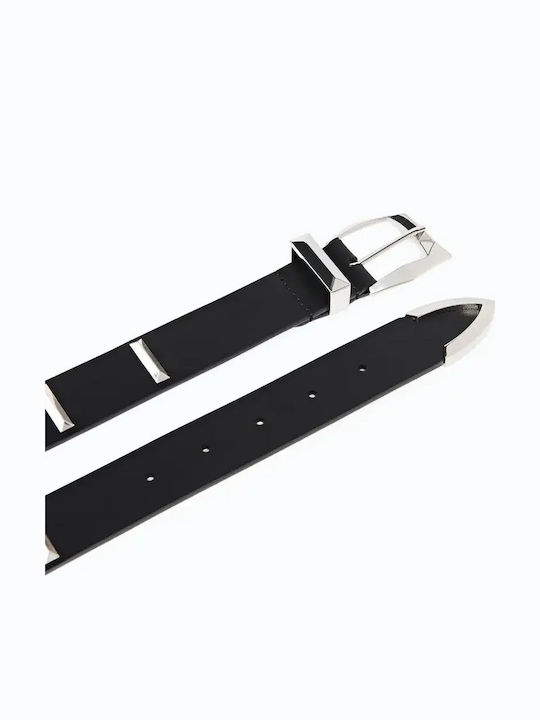 Schwarzer Damengürtel aus Leder