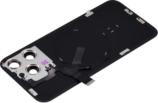 Back Glass W Magsafe Magnet & Nfc & Flashlight Flex Iphone 15 Pro Max No Logo Aftermarket Blue Titanium
