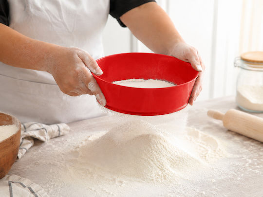 Sita cu Sită Din Oțel Inoxidabil Ø25cm Roșie Sita cu Sită Din Oțel Inoxidabil Ø25cm Roșie