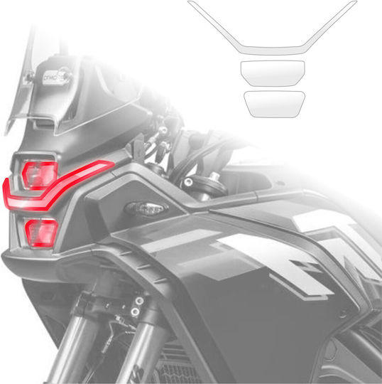 Transparent Protective Film Grizzglass Bodyshield Headlights Cfmoto 450mt 2024-2026 3in1