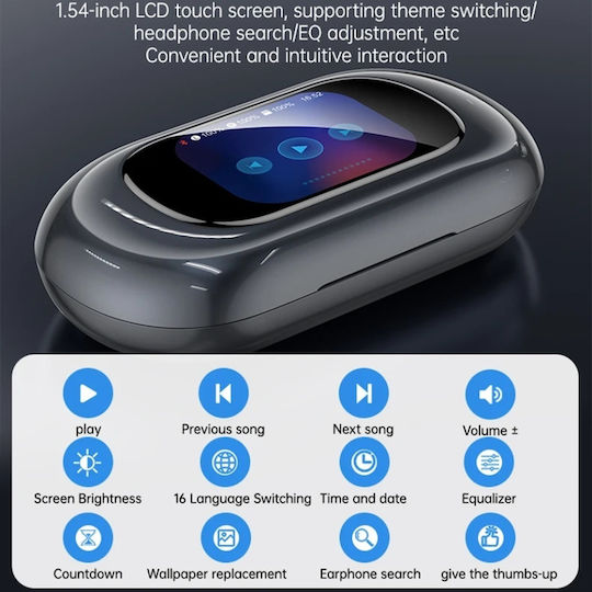 Căști Bluetooth Handsfree In-ear cu Husă de Încărcare Negre
