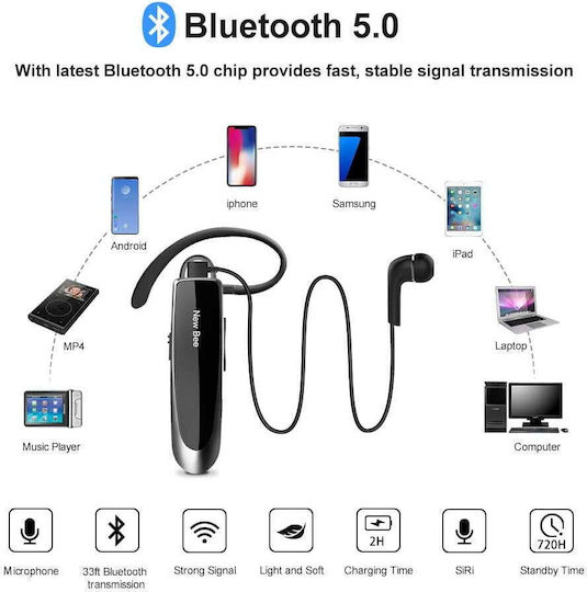 NewBee Căști Bluetooth Handsfree In-ear Negru