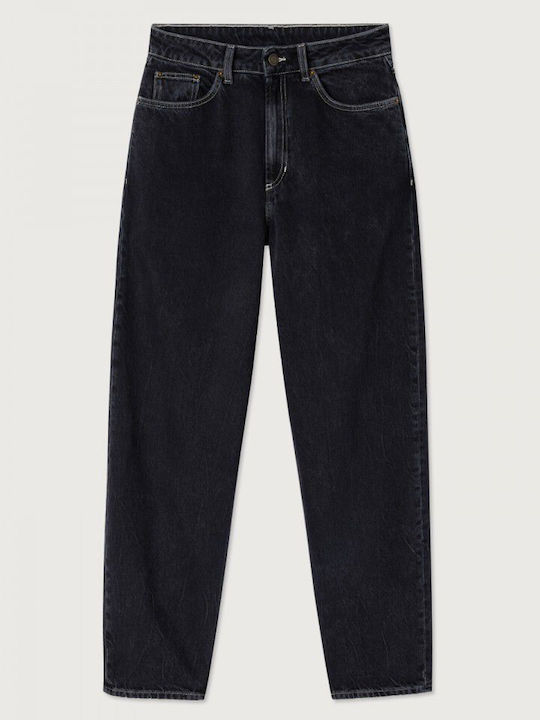 High Rise Women's Jean Pants In Balloon Leg Style Black
