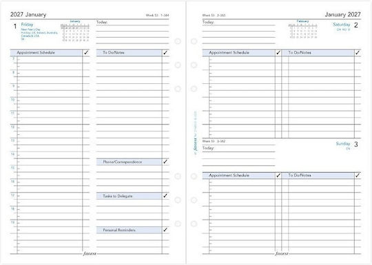 Filofax Ημερήσια Ατζέντα A5 2027 14.8x21εκ.