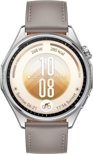 Huawei Watch GT 7 Edelstahl 46 mm Wasserdicht mit Herzfrequenzmesser (Grau)