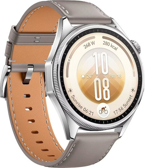 Huawei Watch GT 7 Edelstahl 46 mm Wasserdicht mit Herzfrequenzmesser (Grau)