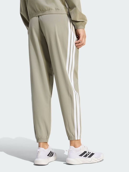Train Essentials 3-Stripes Woven Trainingshose Khaki