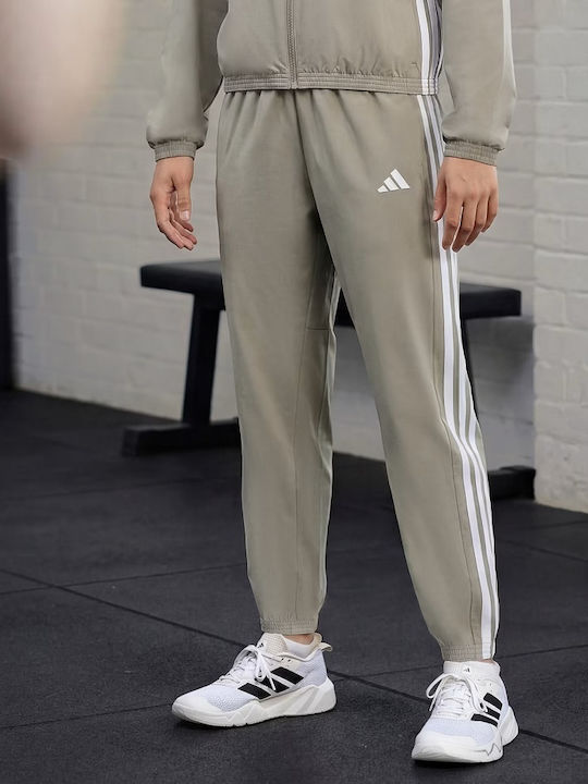 Train Essentials 3-Stripes Woven Trainingshose Khaki