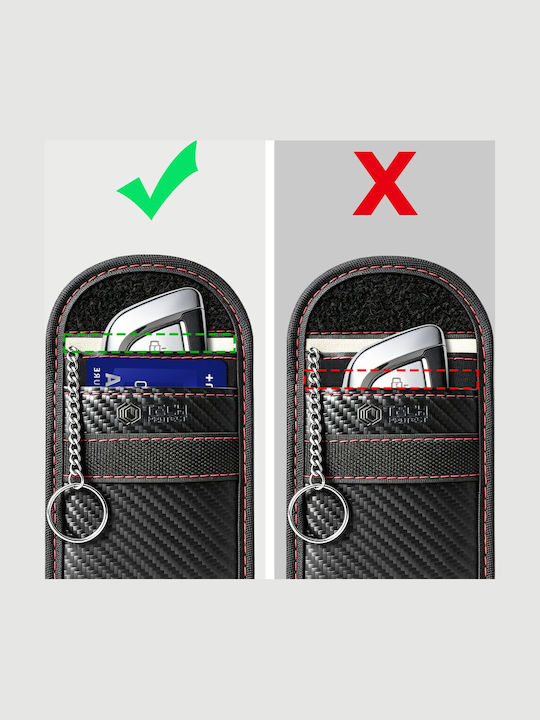 Tech-protect Klr100 Θήκη Χωρίς Κλειδί Rfid Σηματοδότης Θήκη Ανθρακί Μαύρο Κόκκινο