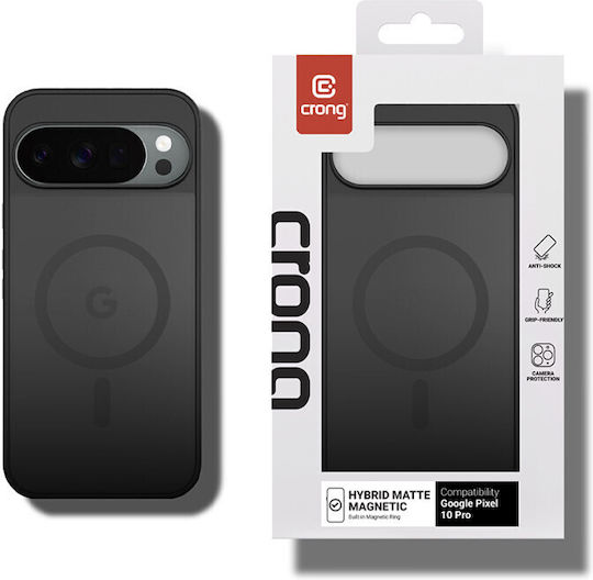 Crong Hybrid Matte Magnetic Rückseitenhülle Schwarz (Google Pixel 10 / 10 Pro)