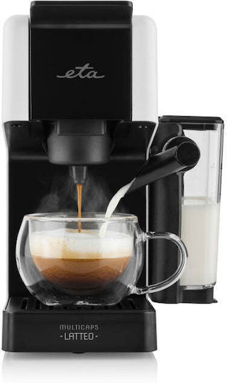 ETA Multicaps Latteo Кафемашина за капсули Nespresso с налягане 20 bar и разпенител за мляко, бяла