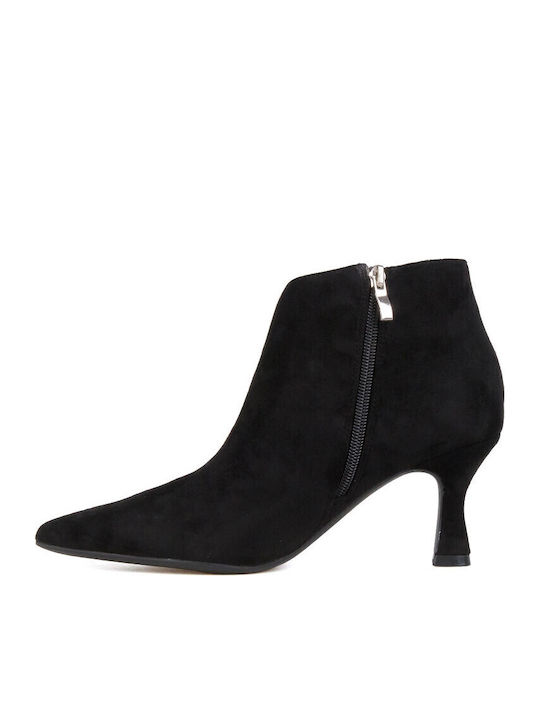 Schwarze Wildleder-Stiefeletten für Damen