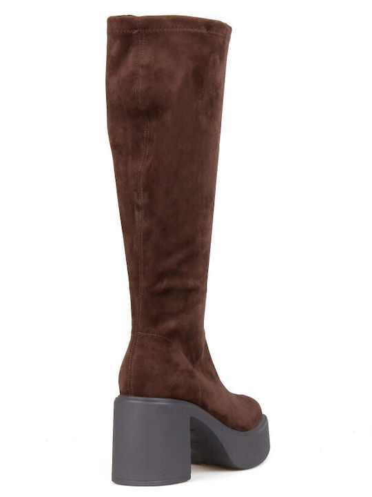Wildleder Damenstiefel Braun