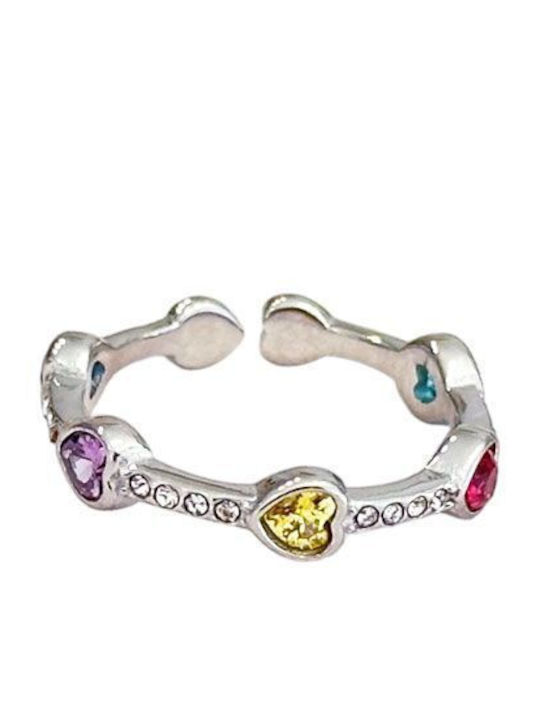 Women's Steel Ring with Stones