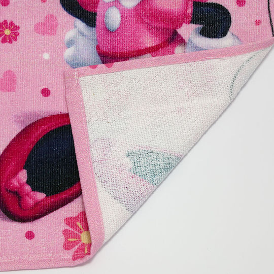 Disney Minnie Mouse "Sweet Bow" Kids' Face & Hand Towel 30x50cm – 100% Cotton Fml365907 Pink 30x50cm