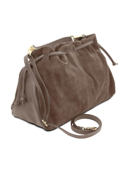 Leather Women's Shopper Bag Suede Dark Ash