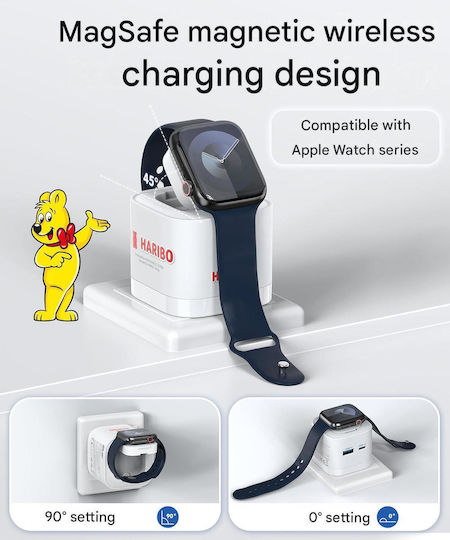 Haribo Stație de Încărcare GaN cu Port USB-A și Port USB-C 65 W Quick Charge 3.0 în Culoare Roșie (X002FIF2DD)