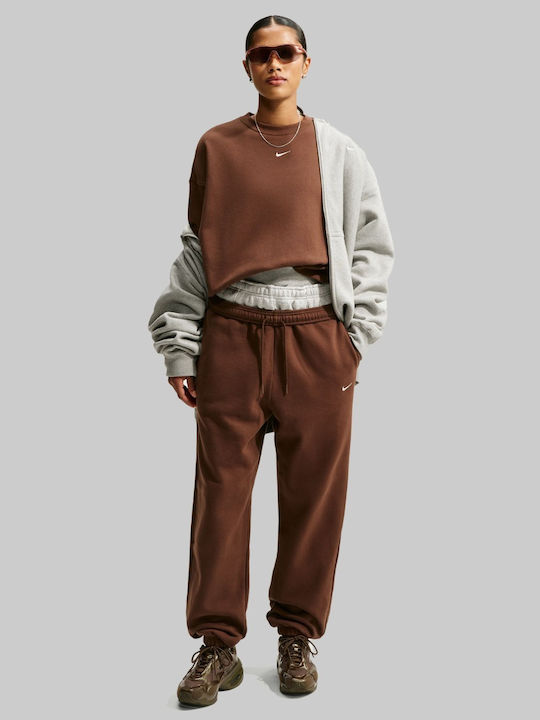 Studio Fleece Παντελόνι Φόρμας Fleece Καφέ