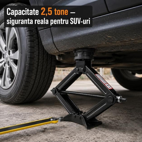 Kraft & Dele Cric Mecanic Tip Foarfecă cu Înălțime de Ridicare de până la 43 cm și Capacitate de Ridicare de până la 500 kg