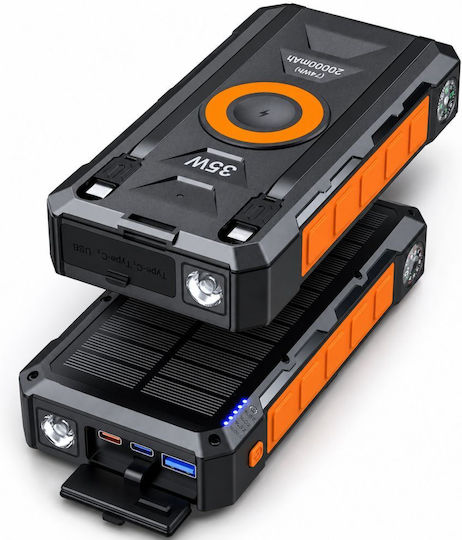 Linomag Ηλιακό Power Bank 20000mAh 35W με Θύρα USB-A και 2 Θύρες USB-C