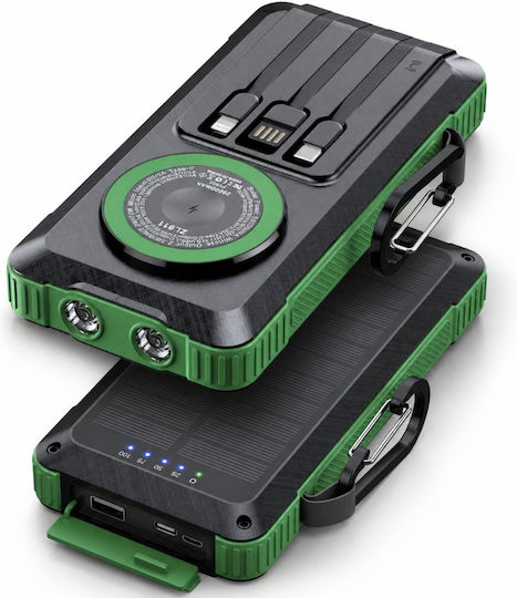 Linomag Ηλιακό MagSafe Power Bank 20000mAh 22.5W Power Delivery Πράσινο