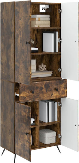 Biblioteci din Lemn de Stejar Afumat (2 buc.) 66x34,5x90 cm
