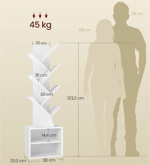 Βιβλιοθήκη Λευκή 20.3x38x123.2εκ.