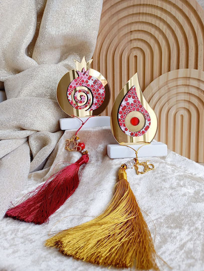 By Anastasia's Art Creations Επιτραπέζιο Γούρι Μάτι Κόκκινο από Πλεξιγκλάς