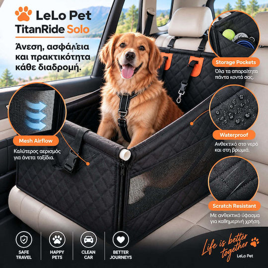 Lelo Pet – Premium Αδιάβροχο Κάλυμμα Καθίσματος Αυτοκινήτου για Σκύλο Μαύρο