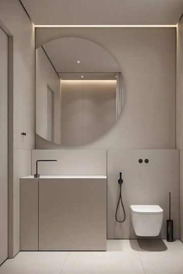 SteweHome Semicircular Bathroom Mirror 35x40cm Bronze
