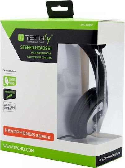 On Ear Multimedia Headphones with Microphone and 3.5mm Jack Connection in Silver ICC-SH-555TY