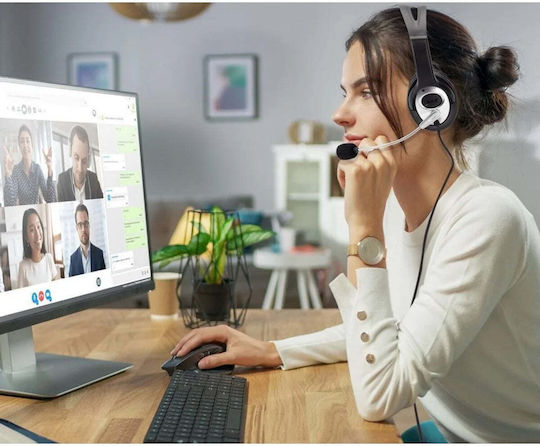 On Ear Multimedia Headphones with Microphone and 3.5mm Jack Connection in Silver ICC-SH-555TY