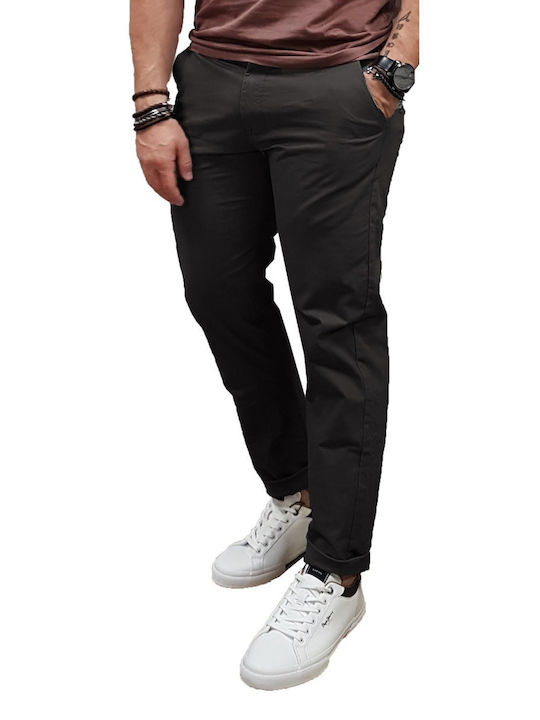 Rebase Herren Chinohose Elastisch Slim Fit Smoke Grey