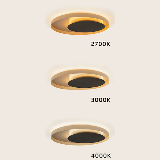 Zambelis Lights Java Plafonieră LED cu Schimbare de Culoare Maro Neagră Ø70 cm 2685 Reglabilă ca Intensitate