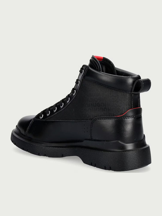 Nash Leather Black Combat Boots