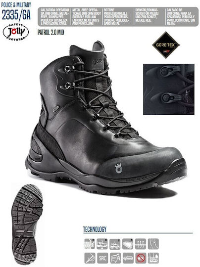Jolly Joy Bocanci Militari Patrol 2.0 Impermeabili cu Membrană Gore-Tex din Cordura Negri